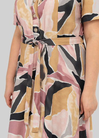 Комбинированное кэжуал платье клеш A'll Posa с абстрактным узором