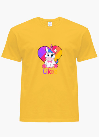 Жовта демісезонна футболка дитяча лайк єдиноріг (likee unicorn) (9224-1594) MobiPrint