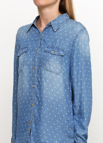 Голубой джинсовая рубашка в горошек Buttons