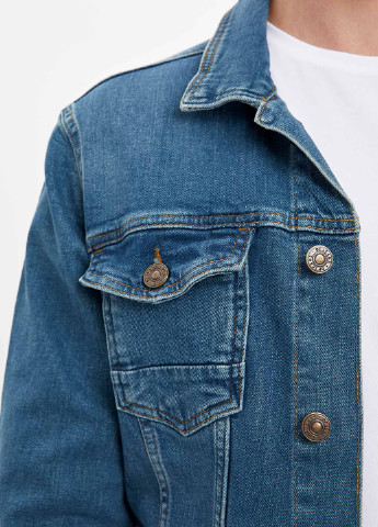 Пиджак DeFacto синий джинсовый хлопок
