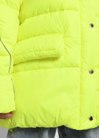 Лаймовая пуховая зимняя куртка для девочки 8500 134-140 см лайм 63112 X-Woyz