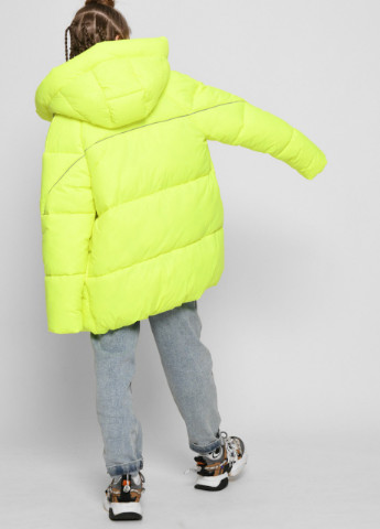 Лаймовая пуховая зимняя куртка для девочки 8500 134-140 см лайм 63112 X-Woyz