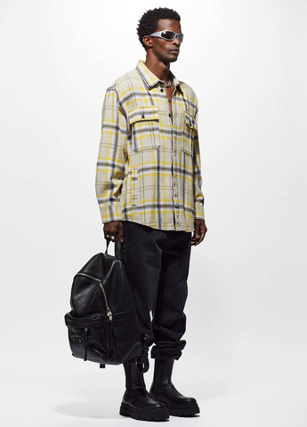 Бежевая кэжуал рубашка в клетку YPS