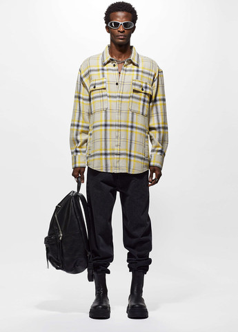 Бежевая кэжуал рубашка в клетку YPS