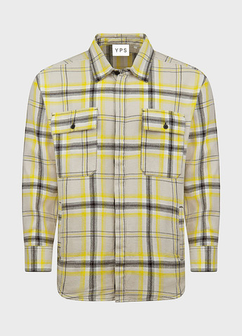Бежевая кэжуал рубашка в клетку YPS