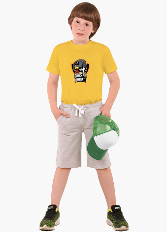 Желтая демисезонная футболка детская пубг пабг (pubg)(9224-1186) MobiPrint