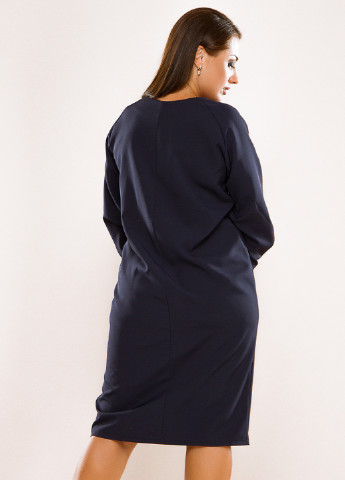 Темно-синее кэжуал платье короткое Lady Style однотонное