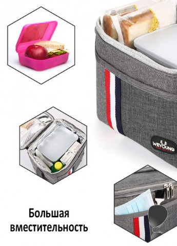 Термосумка/сумка холодильник для їжі з собою Young 7 л Серая More (253840461)