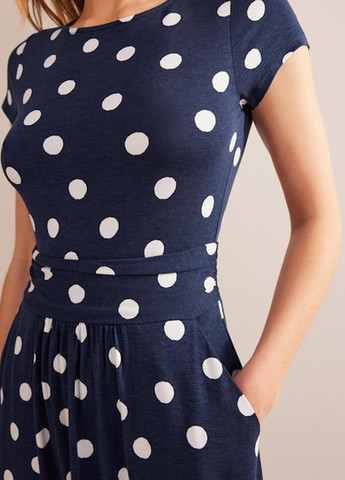 Темно-синя кежуал сукня Boden в горошок