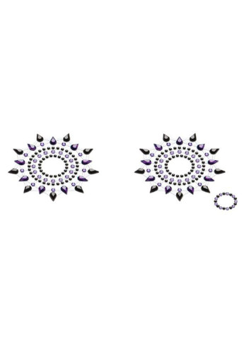 Пэстис из кристаллов Gloria set of 2 - Black/Purple, украшение на грудь Petits Joujoux (255459619)