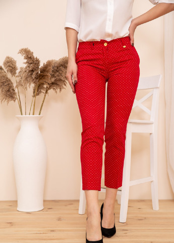 Красные кэжуал демисезонные зауженные, укороченные брюки Ager