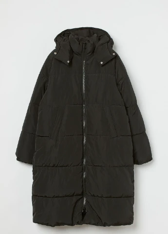 Черная зимняя куртка H&M