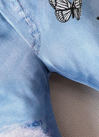 Голубые кэжуал демисезонные клеш брюки SHEIN