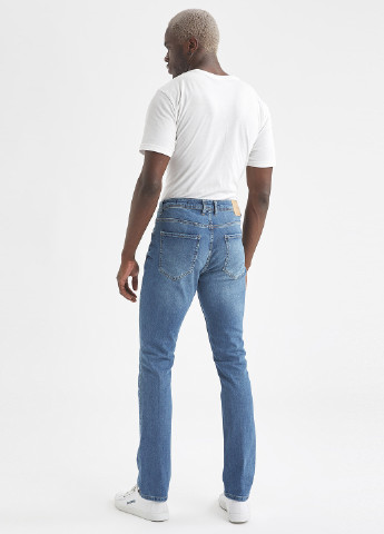 Штани DeFacto завужені блакитні джинсові бавовна