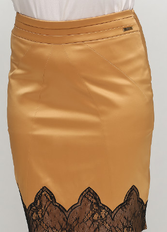 Песочная кэжуал однотонная юбка Sassofono карандаш