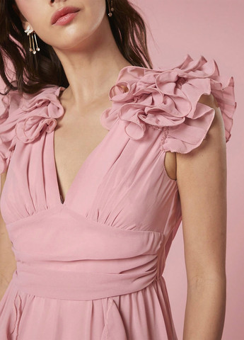 Пудрова кежуал, коктейльна, вечірня, святковий сукня а-силует SHEIN однотонна