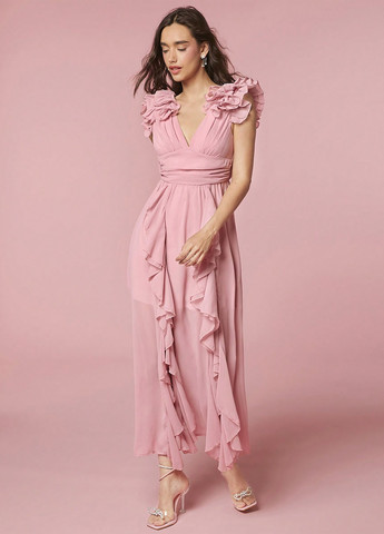 Пудрова кежуал, коктейльна, вечірня, святковий сукня а-силует SHEIN однотонна