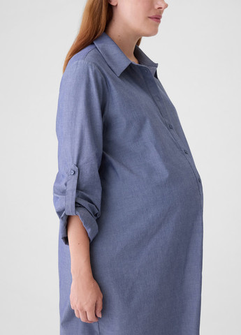 Синее кэжуал платье для беременных рубашка Gap однотонное