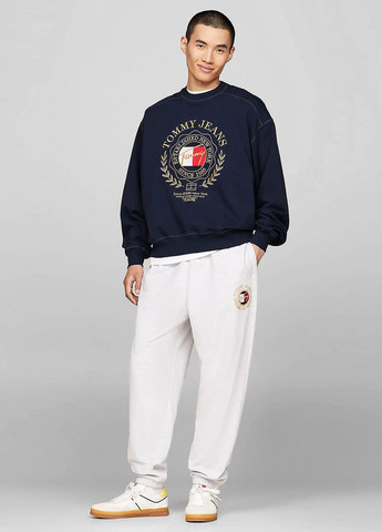 Синій світшот Tommy Jeans малюнок без декору (315010091)