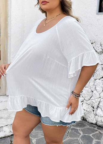 Белая блуза с баской SHEIN