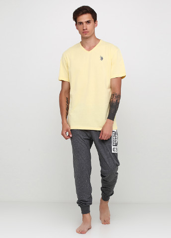 Светло-желтый демисезонный комплект (футболка, брюки) U.S. Polo Assn.