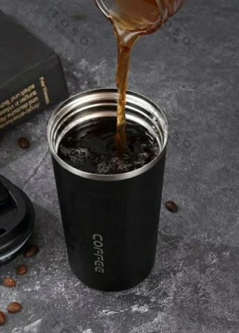 Металева термокрутка Coffe Tumbler 500 мл - чорна More (253850563)