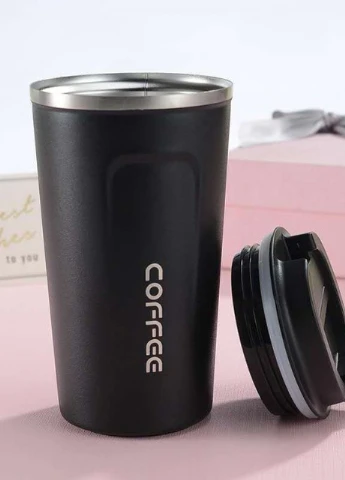 Металева термокрутка Coffe Tumbler 500 мл - чорна More (253850563)