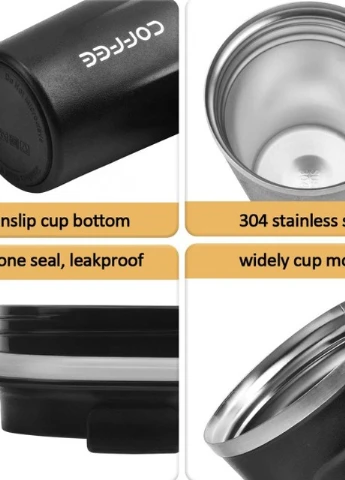 Металева термокрутка Coffe Tumbler 500 мл - чорна More (253850563)