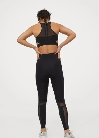 Черные демисезонные леггинсы H&M