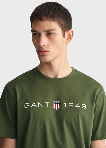 Хаки (оливковая) футболка Gant