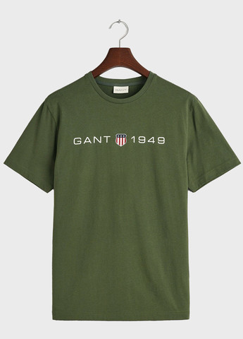 Хаки (оливковая) футболка Gant