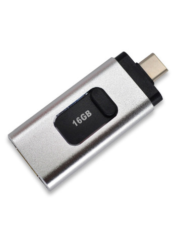 Флешка для iPhone MacBook PC flash drive 16 GB 3 в 1 USB 3.0 / Type-C / Lightning (BLK) Beluck fl16 (198353712)