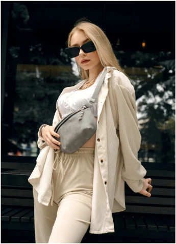 Жіноча сумка на пояс (бананка) 24х4х15 см Sambag (210475842)