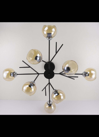 Люстра стельова на 8 лампочок 088/8-bk-br Чорний 34х85х85 см. Handmade (234538145)