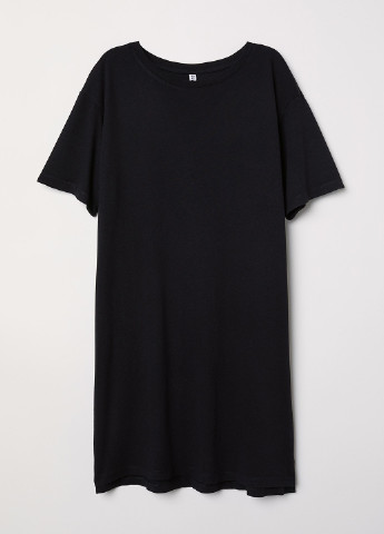 Черное кэжуал платье-футболка H&M однотонное