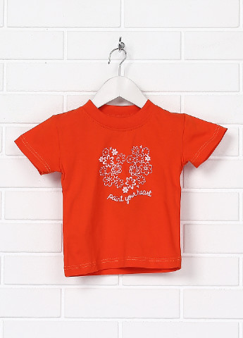 Оранжевая летняя футболка с коротким рукавом Bimba