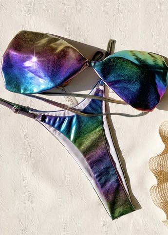 Комбінований літній купальник (ліф, трусики) бандо, роздільний SHEIN