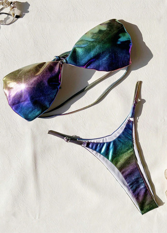 Комбінований літній купальник (ліф, трусики) бандо, роздільний SHEIN