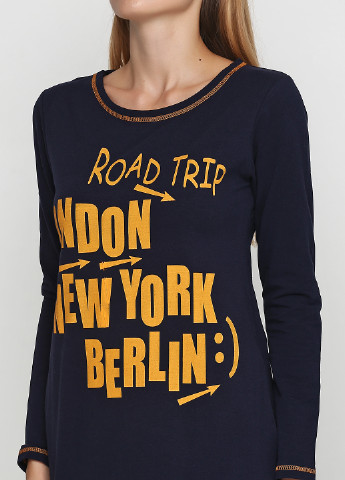 Темно-синее кэжуал платье Katre с надписью