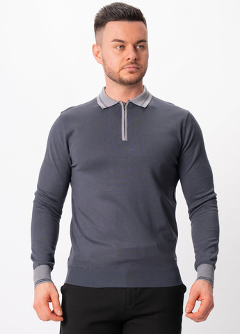 Серая футболка-поло для мужчин Trend Collection колор блок