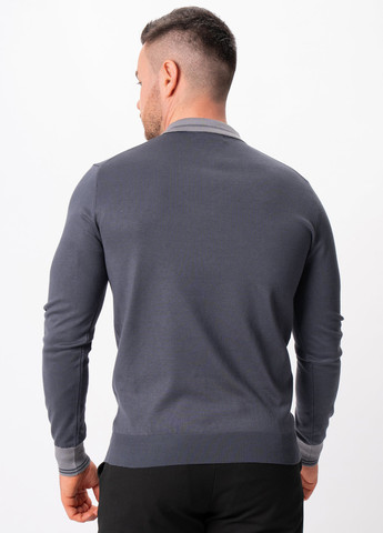 Серая футболка-поло для мужчин Trend Collection колор блок