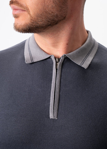 Серая футболка-поло для мужчин Trend Collection колор блок