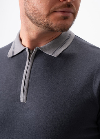 Серая футболка-поло для мужчин Trend Collection колор блок