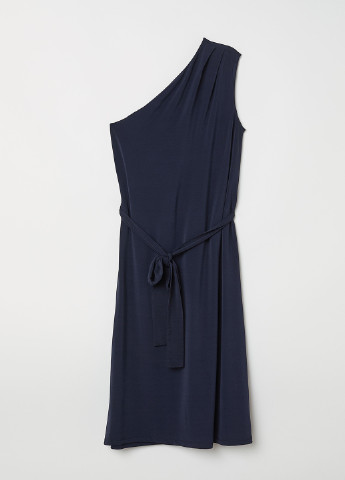 Темно-синя кежуал сукня на одне плече H&M однотонна