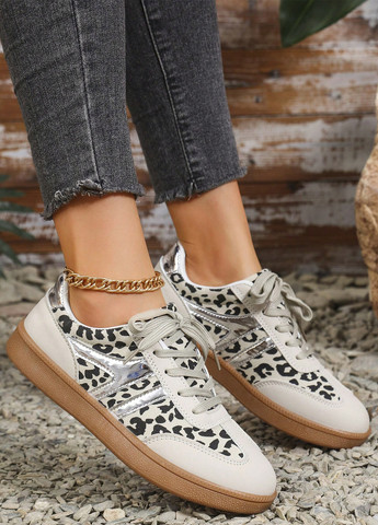 Кроссовки SHEIN серо-бежевые демисезоны (357971781)