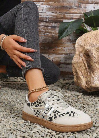 Кроссовки SHEIN серо-бежевые демисезоны (357971781)