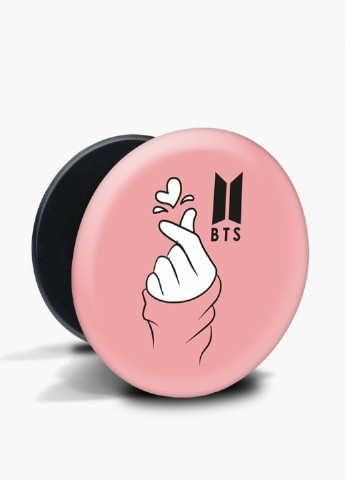 Попсокет (Popsockets) тримач для смартфону БТС (BTS) (8754-1165) Чорний MobiPrint (216748262)