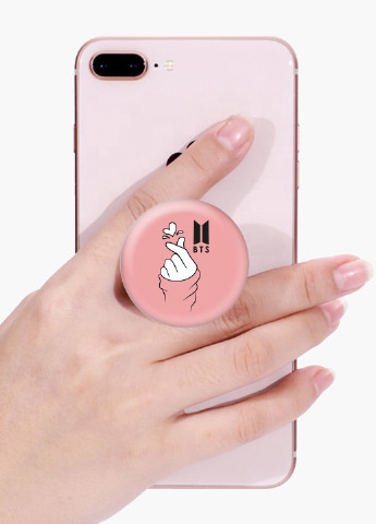 Попсокет (Popsockets) тримач для смартфону БТС (BTS) (8754-1165) Чорний MobiPrint (216748262)