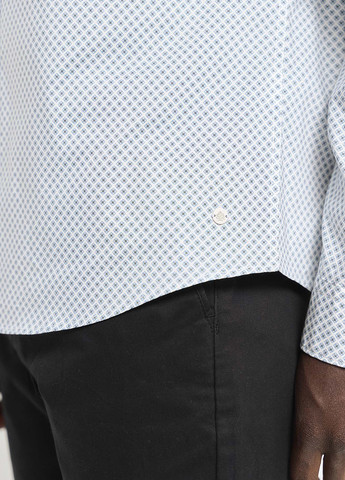 Белая классическая, кэжуал рубашка с геометрическим узором Springfield