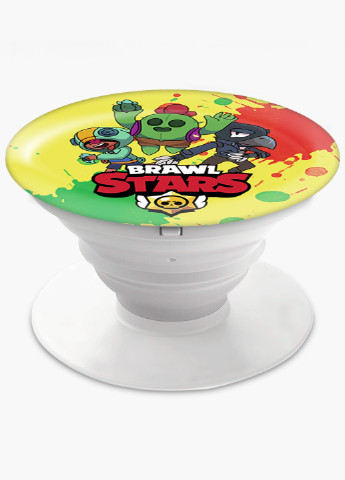 Попсокет (Popsockets) тримач для смартфону Бравл Старс (Brawl Stars) (8754-1019) Чорний MobiPrint (216748518)
